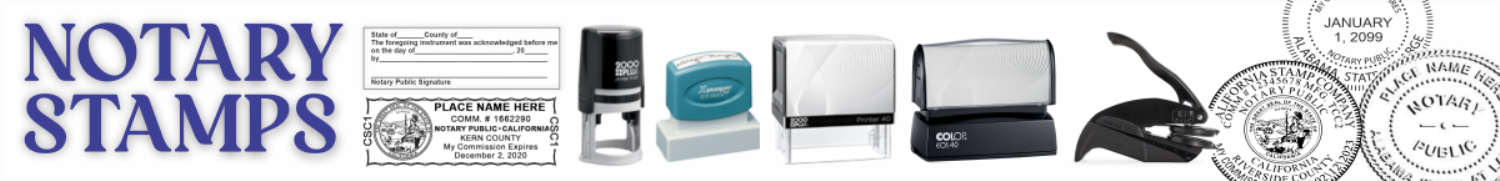 Notary Public Stamps & Seals all 50 states. Authorized and approved layouts. Many styles. Notary journals & print pads in stock. Order now for fast delivery!